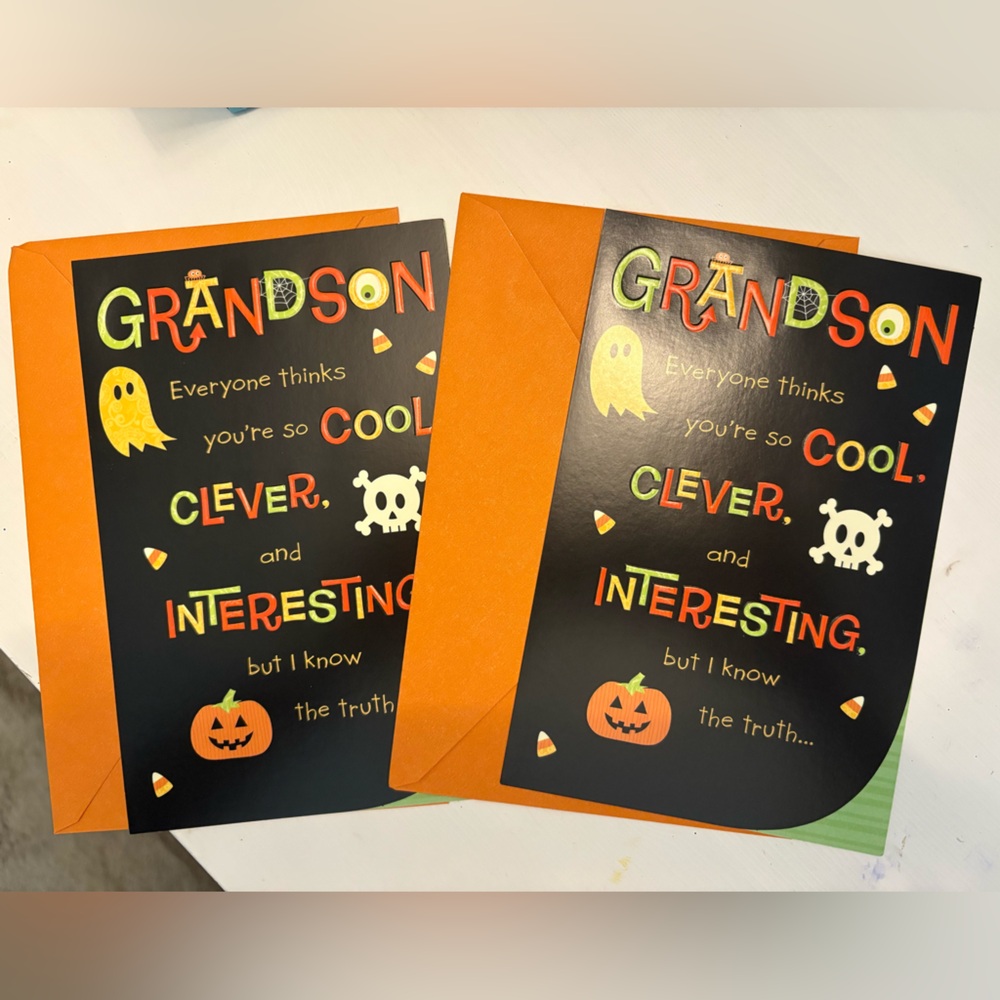 Halloween Greeting Cards Lot of 2 for Grandson New with Envelopes 🎃
